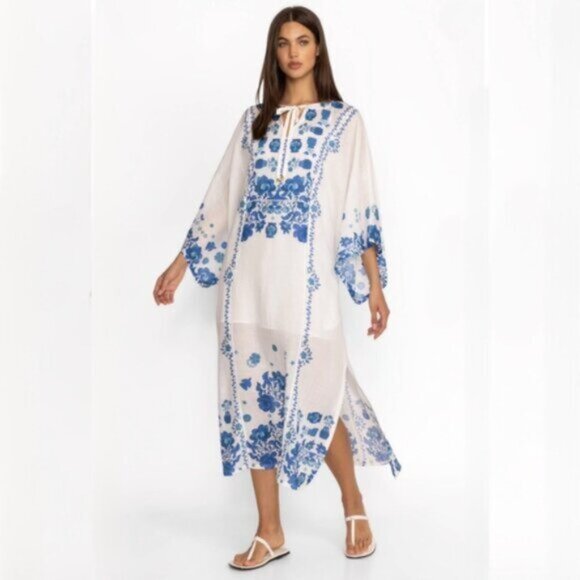 NWT Johnny Was Jade Collection Biannca Linen Kaftan Dress - Picture 4 of 15
